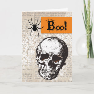 Vintage-Totenschädel-Halloween Karte