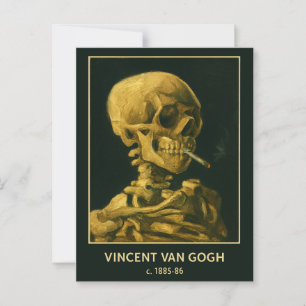 Vintage-Totenschädel rauchend – Einzigartige, von Postkarte