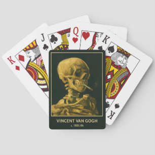 Vintage-Totenschädel rauchend – Einzigartige, von Spielkarten