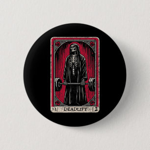 Vintage-Totlast-Skelett-Halloween-Gym-Witze Gewich Button