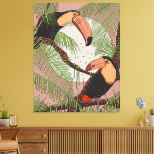 Vintage Toucans Leinwanddruck