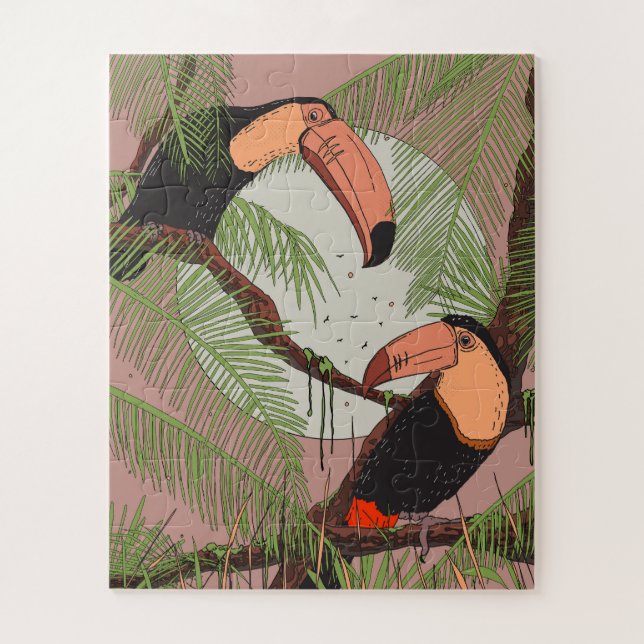 Vintage Toucans Puzzle (Vertikal)