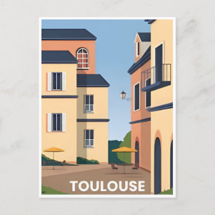 Vintage Toulouse Frankreich Tourismus Retro Postkarte