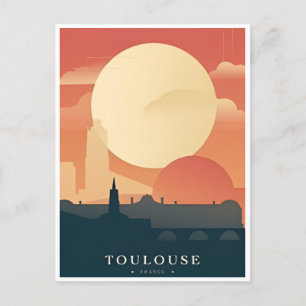 Vintage Toulouse Frankreich Tourismus Retro Postkarte