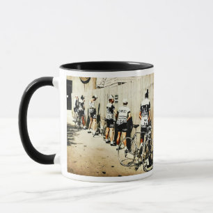 Vintage Tour de France Radfahrer-Pinkelpause 1970e Tasse