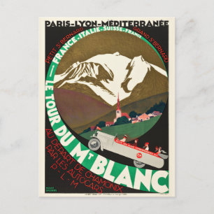 Vintage Tour Du Mont Blanc Bergreise Postkarte