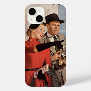 Vintage Touristen im Eiffelturm, Pariser Urlaub Case-Mate iPhone Hülle