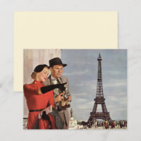 Vintage Touristen im Eiffelturm, Pariser Urlaub