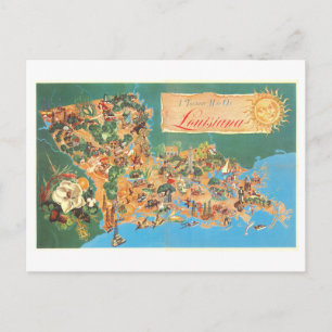 Vintage-Touristenkarte von Louisiana Postkarte