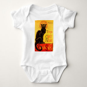 Vintage Tournee de Chat Noir Schwarze Katze Baby Strampler