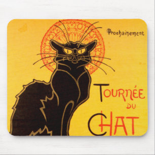 Vintage Tournee de Chat Noir Schwarze Katze Mousepad