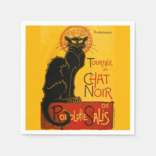 Vintage Tournée Du Chat Noir Theophile Steinlen Serviette