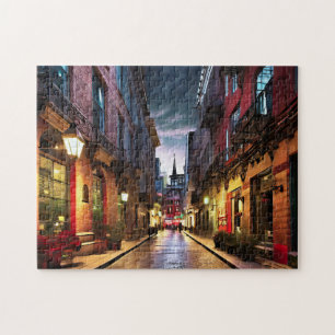 Vintage Town 1 Einfache Hirn-Kunst-Puzzle-Fotopfli Puzzle