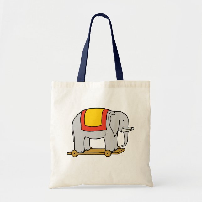 Vintage Toy Circus Elephant Canvas Tragetasche (Vorne)