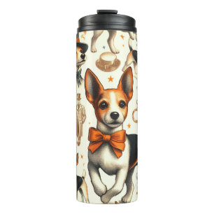 Vintage Toy Fox Terrier Nahtlos Thermosbecher