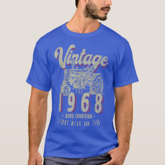 Vintage Tractor Farmer Birthday Born In 1968 & Est T-Shirt
