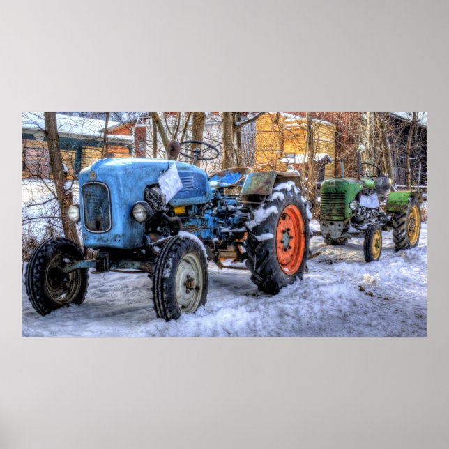 Vintage Tractors Poster (Vorne)