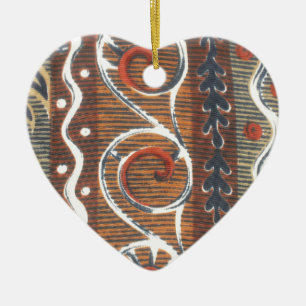 Vintage traditionelle afrikanische Herzerkrankunge Keramikornament