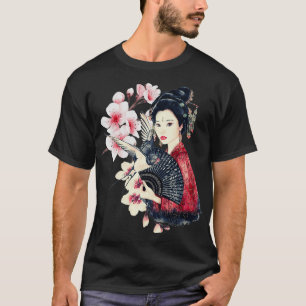 Vintage traditionelle japanische Lady Geisha Kimon T-Shirt