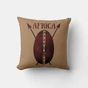 Vintage traditioneller afrikanischer Schild Speer Kissen