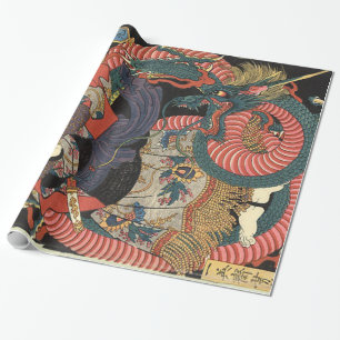 Vintage traditioneller japanischer Drache Geschenkpapier