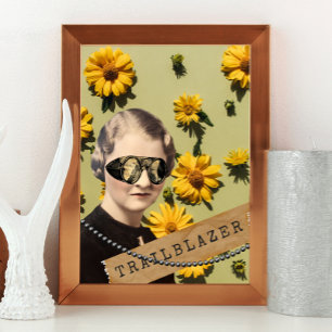 Vintage Trailblazer Daisies Kitsch Poster