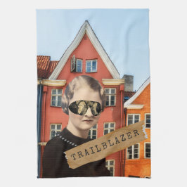 Vintage Trailblazer Kitsch Alterte Kunst Geschirrtuch