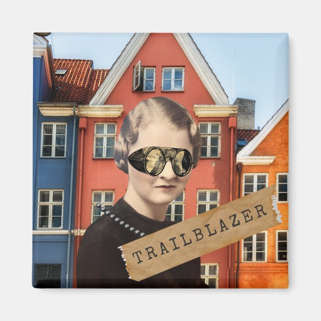 Vintage Trailblazer Kitsch Alterte Kunst Magnet (Vorne)