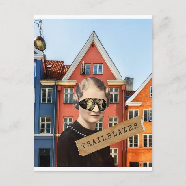 Vintage Trailblazer Kitsch Alterte Kunst Postkarte (Vorderseite)