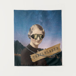 Vintage Trailblazer Night Sky Pop Art Wandteppich