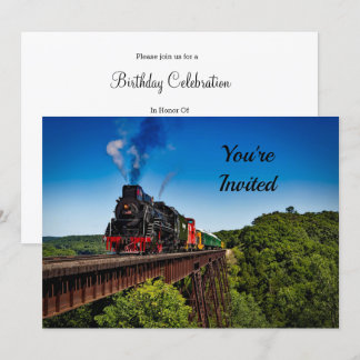 Vintage Train Bridge Foto Birthday Einladung