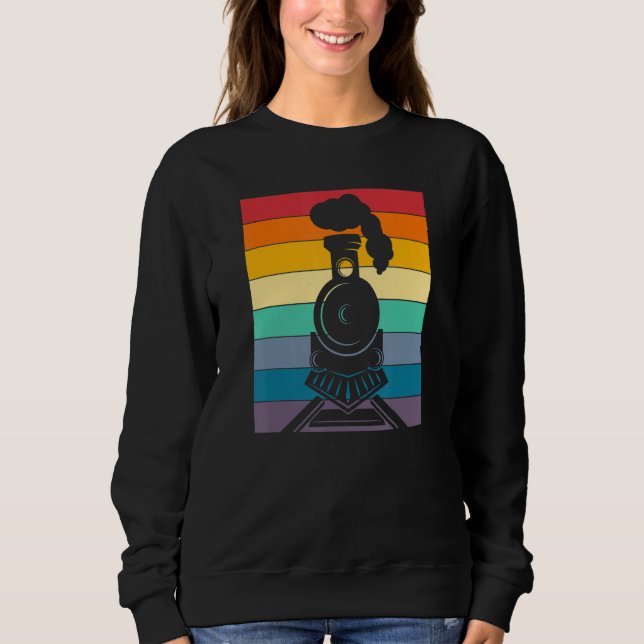 Vintage Train Buff Enthusiast Distressed Retro Sty Sweatshirt (Vorderseite)