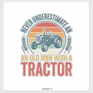 Vintage-Traktor-Alter-Mann-Zitat-Shirt-Design_1 Aufkleber