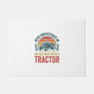 Vintage-Traktor-Alter-Mann-Zitat-Shirt-Design_1 Fußmatte