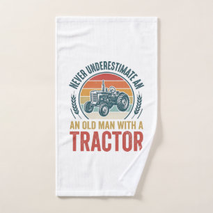 Vintage-Traktor-Alter-Mann-Zitat-Shirt-Design_1 Handtuch