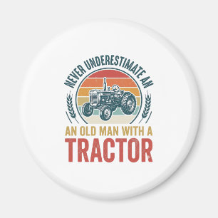 Vintage-Traktor-Alter-Mann-Zitat-Shirt-Design_1 Magnet