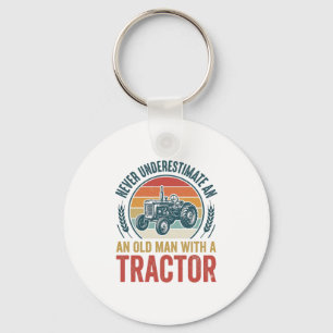 Vintage-Traktor-Alter-Mann-Zitat-Shirt-Design_1 Schlüsselanhänger