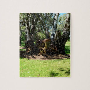 Vintage Traktor am Fluss, Puzzle