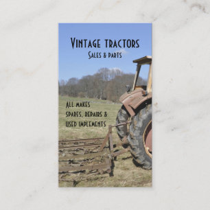 Vintage-Traktor-Geschäftskarte Visitenkarte
