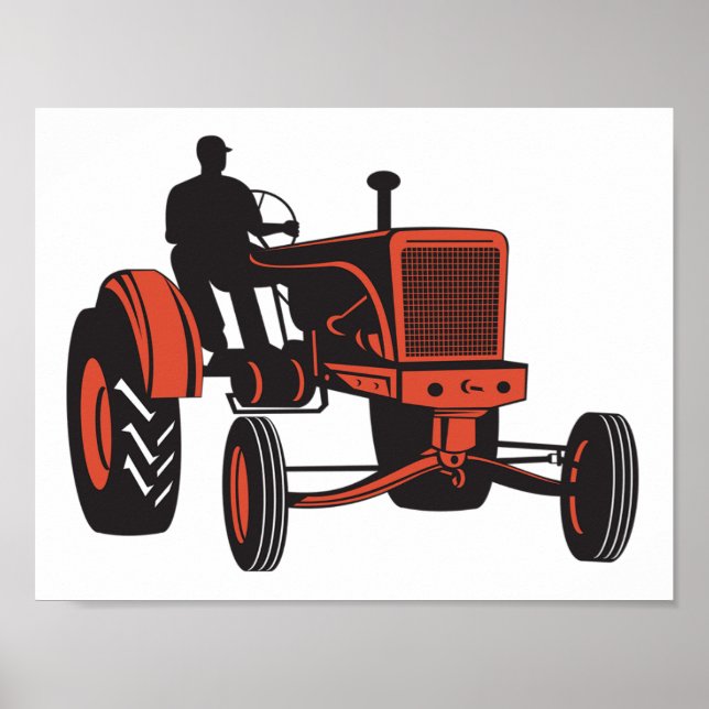 Vintage-Traktor Poster (Vorne)