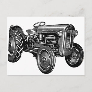 Vintage Traktor Postkarte