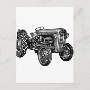 Vintage Traktor Postkarte
