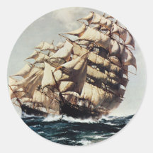 Vintage Transporation, Clipper Ships in rauen Meer