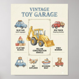 Vintage-Transport-Kinderzimmerplakat | Auto Poster