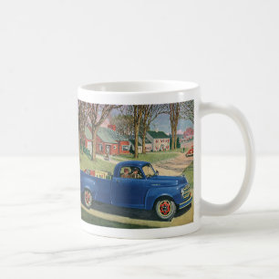 Vintage Transport, klassischer blauer LKW Tasse