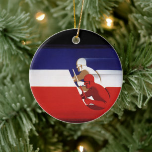 Vintage Transport, patriotische Rennwagen-Rennwage Keramikornament