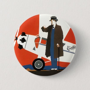 Vintage Transport, Propellerflugzeug und Pilot Button