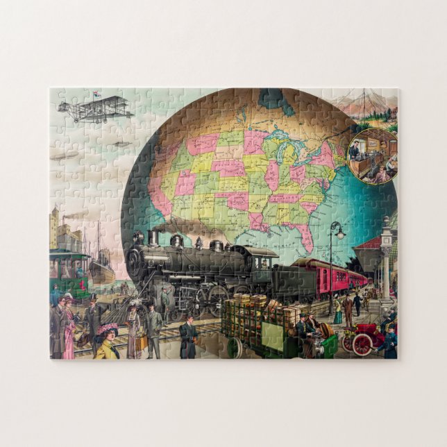 Vintage Transport Puzzle (Horizontal)