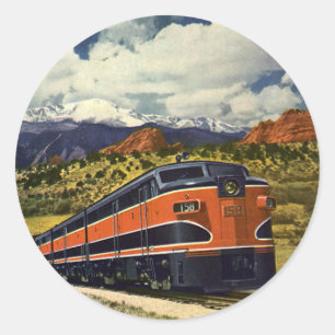 Vintage-Transportation im amerikanischen Westen, Z Runder Aufkleber