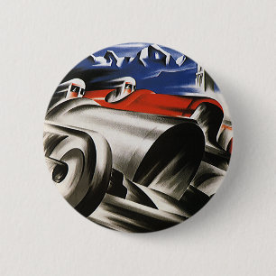 Vintage-Transportation, Sportrennwagen im Rennen Button